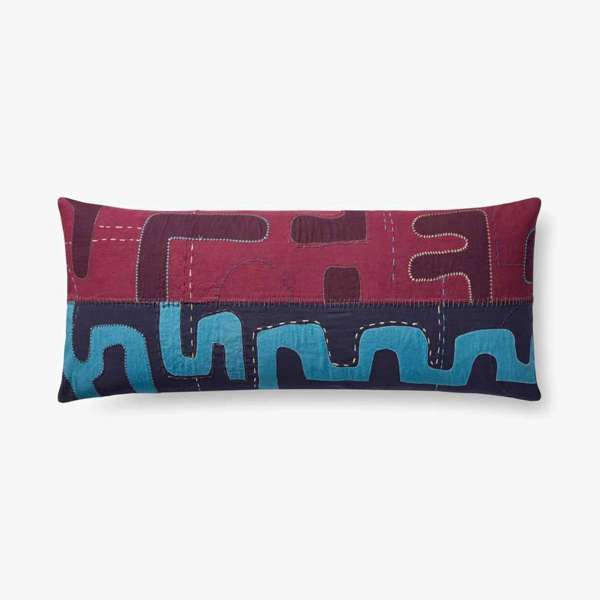 Loloi Rugs All Pillows Purple Stitched Lumbar Pillow By Justina Blakeney® X Loloi