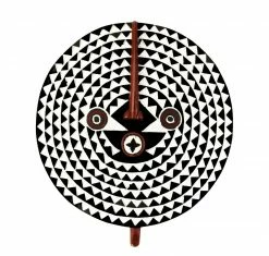 Swahili African Modern Bwa Wooden Sun Mask All Décor & Mirrors