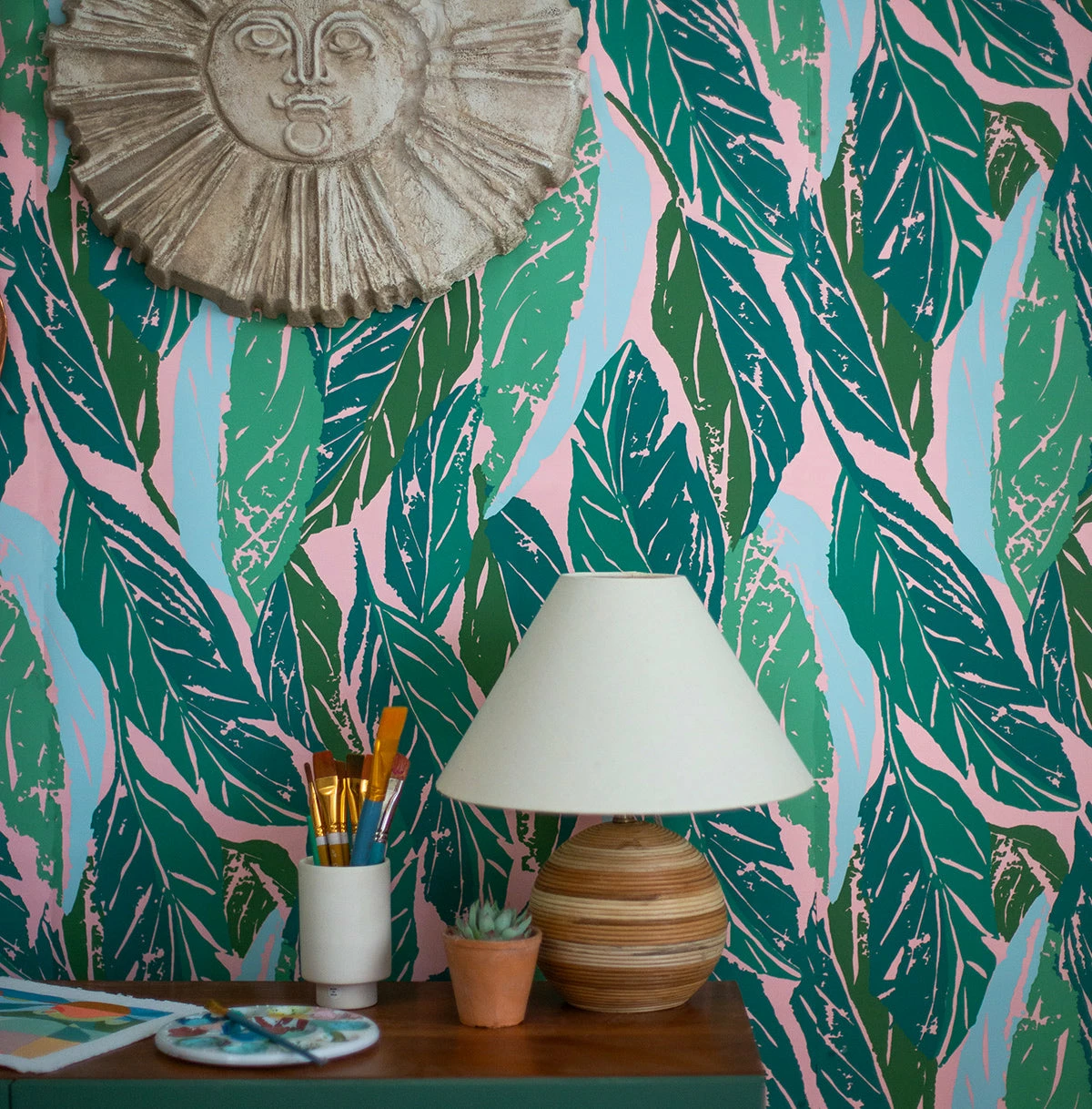 Jungalow Nana Wallpaper In Pink By Justina Blakeney® - Surestrip