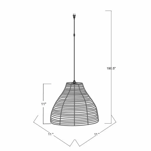 Surya Sand Rattan Lighting Pendant