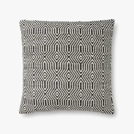 Loloi Rugs Outdoor Pillows Black Patterned Outdoor Pillow
