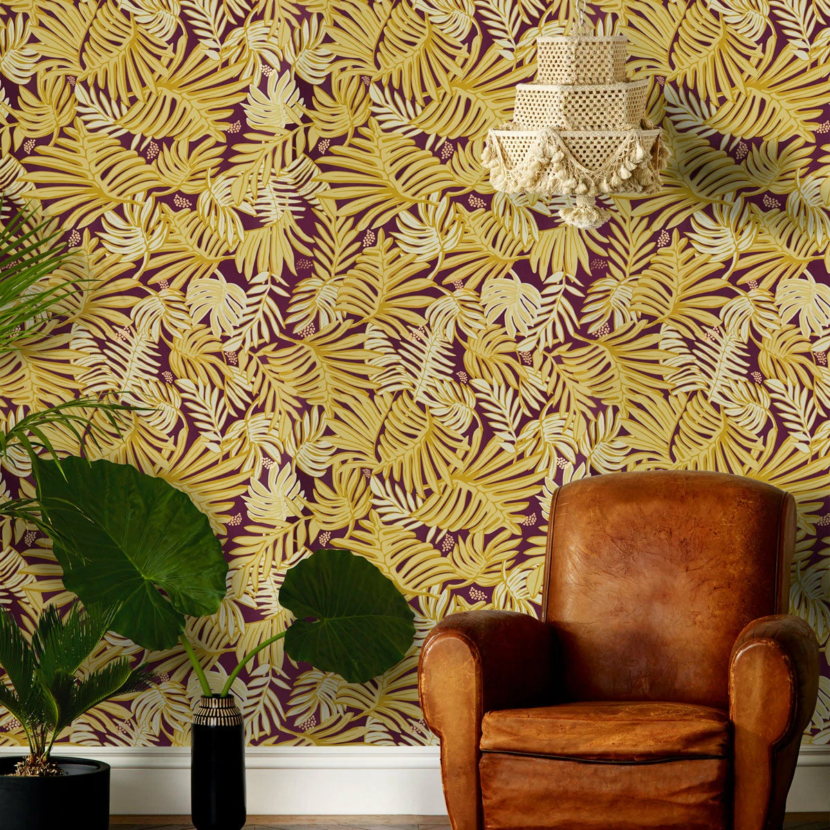 Jungalow Aja Wallpaper In Aubergine By Justina Blakeney®