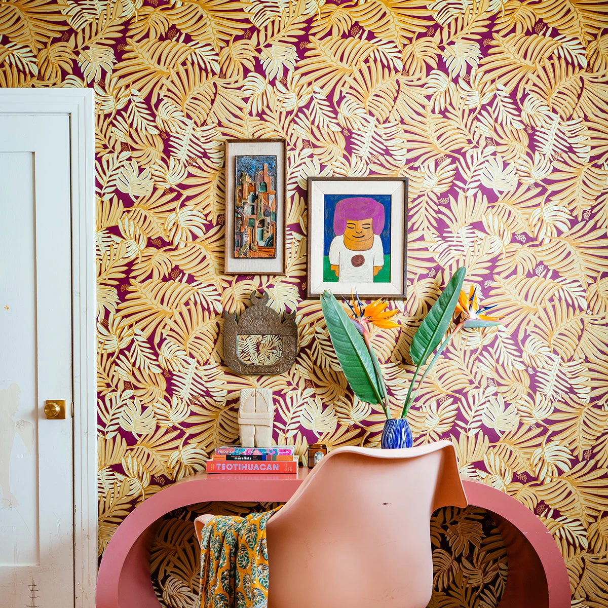 Jungalow Aja Wallpaper In Aubergine By Justina Blakeney®