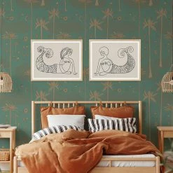 Jungalow® Cosmic Desert Wallpaper In Green By Justina Blakeney® - Paste The Sheet