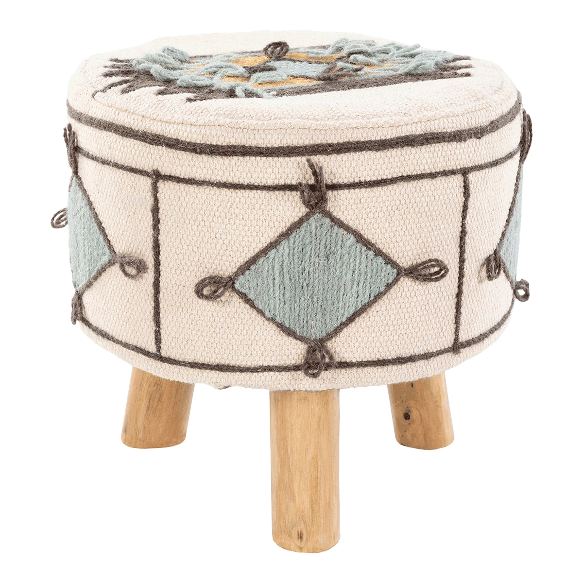 Surya Woven Diamond Stool