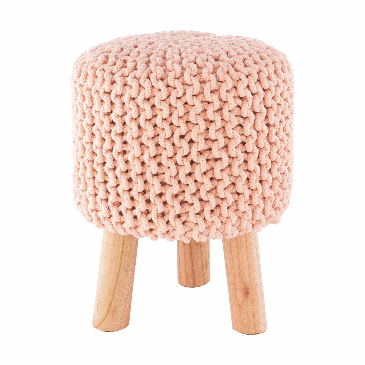 Surya Knit Pink Stool