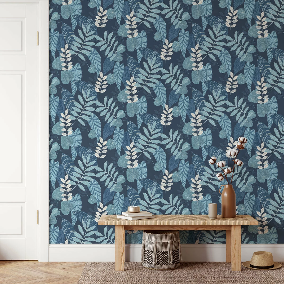 Jungalow® Lilia Wallpaper In Blue