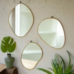 Kalalou All Décor & Mirrors Oval Brass Framed Mirror Set