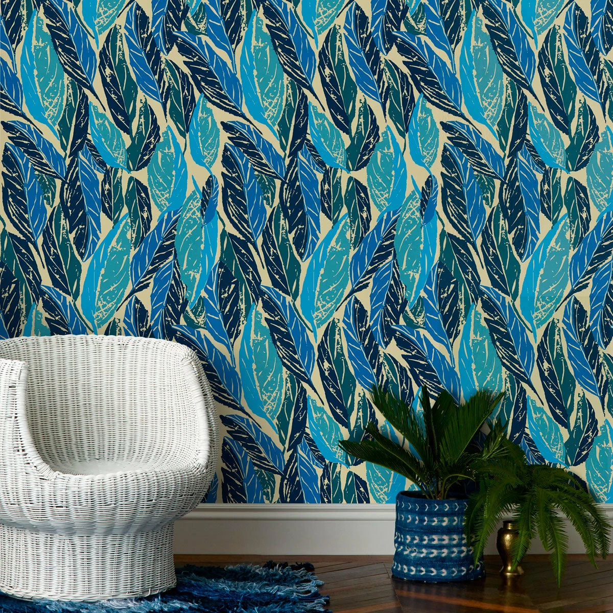 Jungalow Nana Wallpaper In Blue By Justina Blakeney®