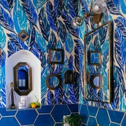 Jungalow Nana Wallpaper In Blue By Justina Blakeney®