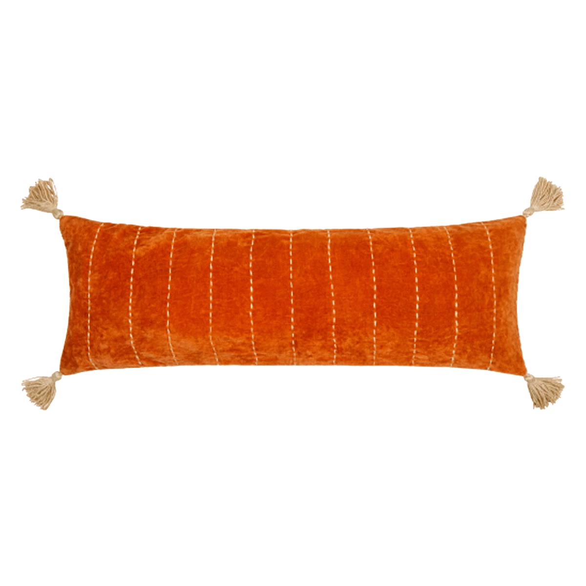 Surya New Orange Velvet Lumbar Pillow