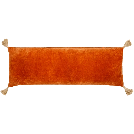 Surya New Orange Velvet Lumbar Pillow