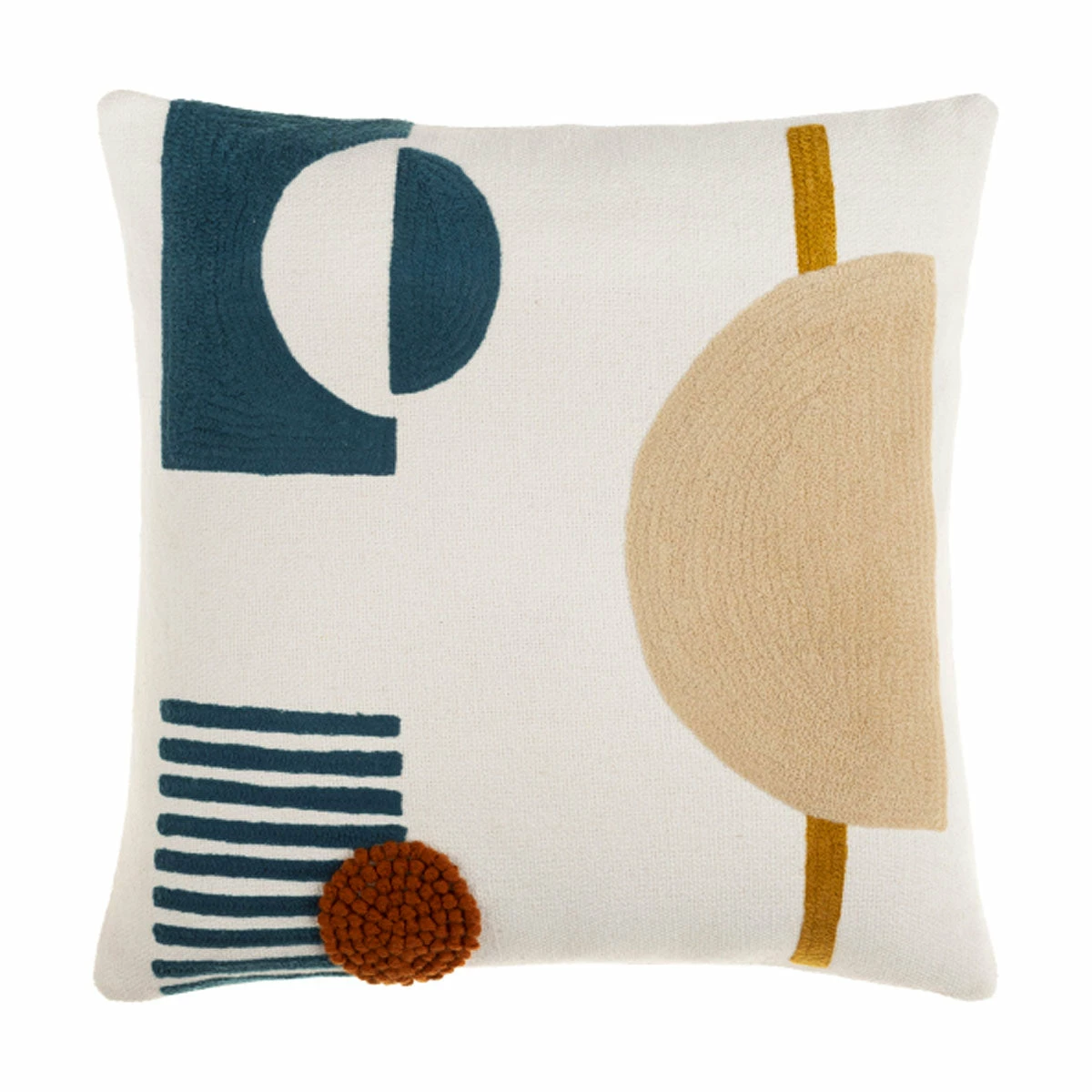 Surya Teal Shapes Pillow All Pillows