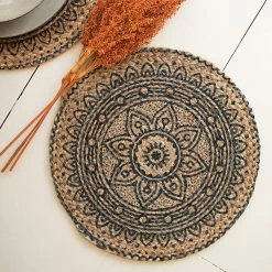 Kalalou Printed Seagrass Placemat Set Tabletop + Kitchen