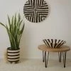 AAA Planters Black Fringed Striped Planter