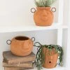 Kalalou Terracotta Face Planter Set