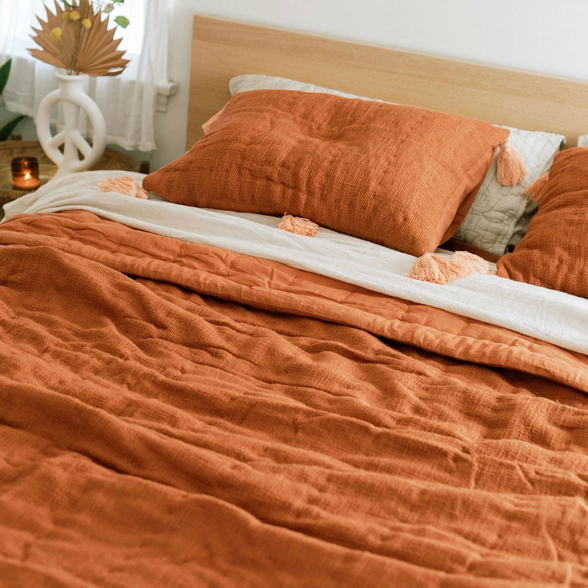 Jungalow® Sol Natural Dyed Quilt In Rust By Like A Lion™ All Décor