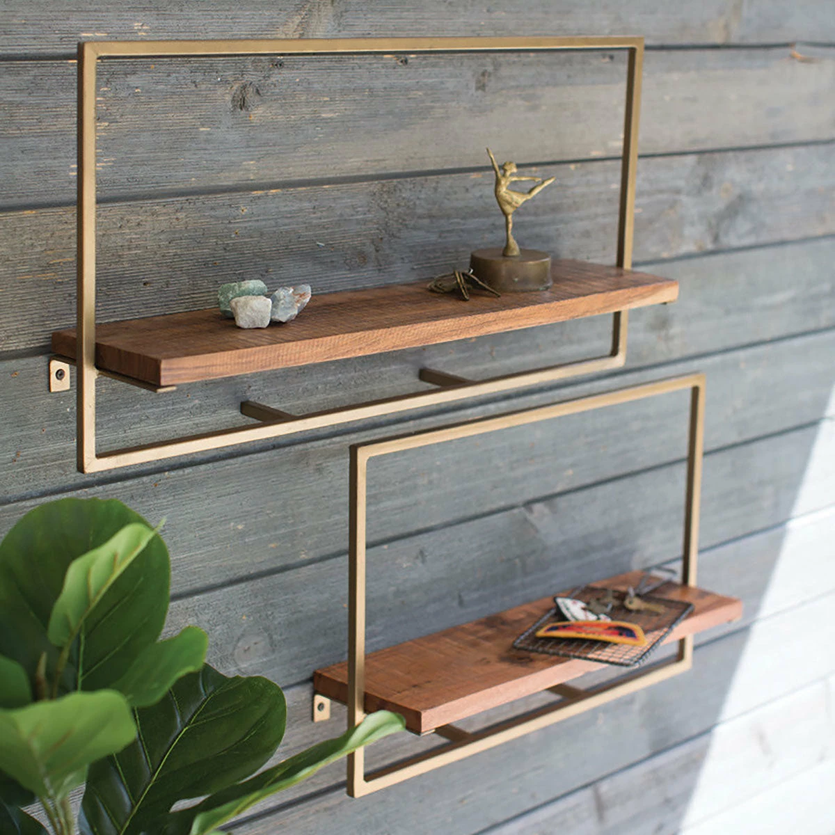 Kalalou Mango Wood Shelf Set All Décor & Mirrors