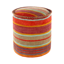 Surya All Stools, Poufs + Side Tables Striped Jute Pouf