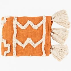 Surya Tangerine Throw Blanket